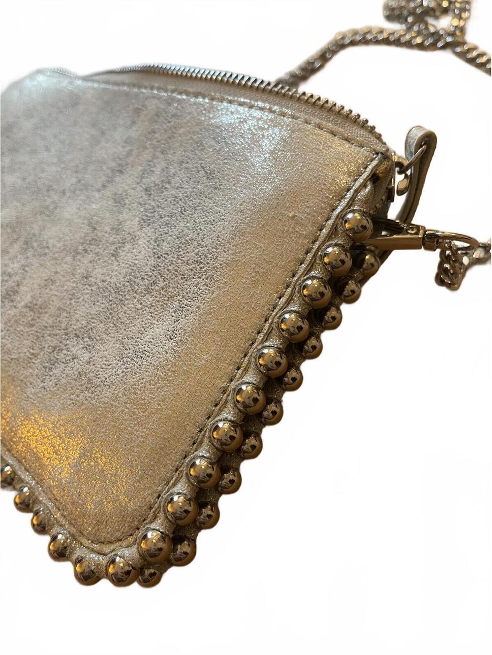 Zara Silver Metallic Chain Shoulder Bag with Stud Detailing - Picture 4 of 5